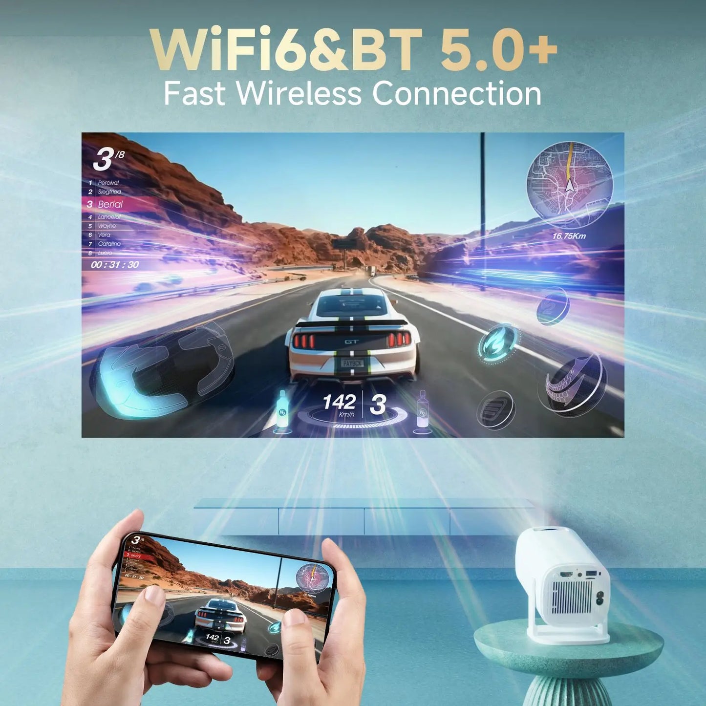 Smart Portable Projector Supports 4K