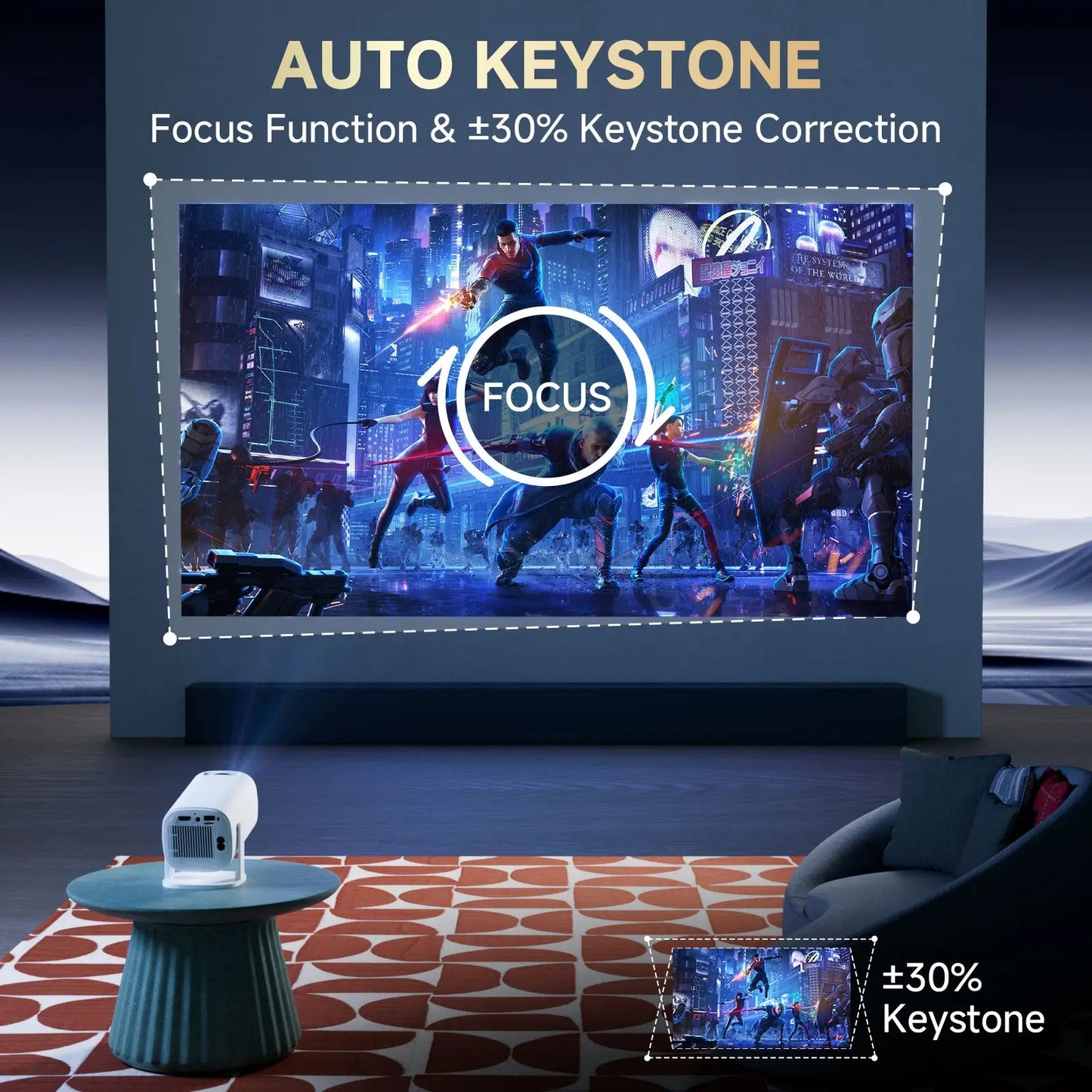 Smart Portable Projector Supports 4K